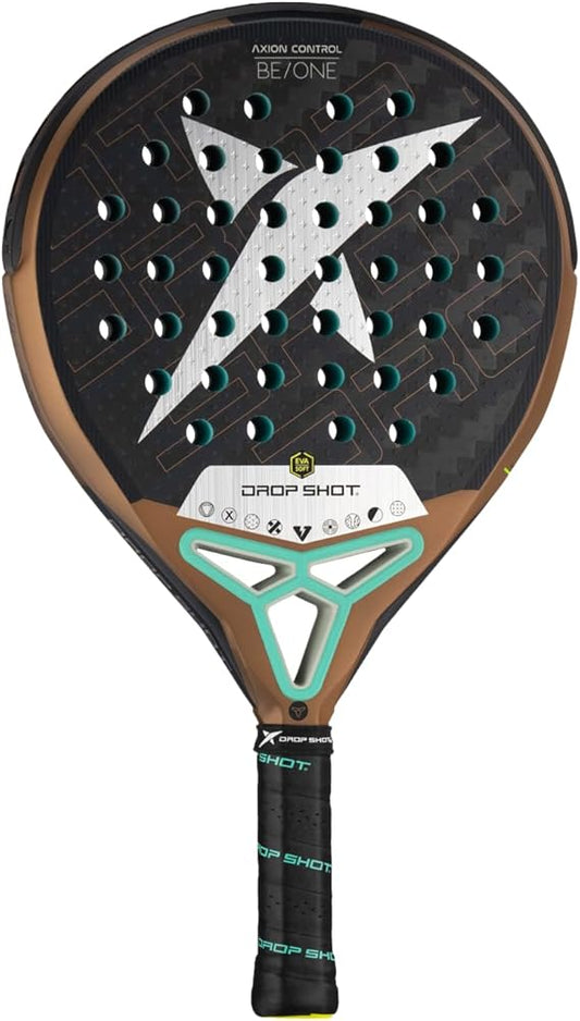 Drop Shot Axion Control 2024 – Padel Racket with Shock Absorption, Great Control and Power – with EVA Pro - Professional Padel - Padel Racket Series, Small, Brown